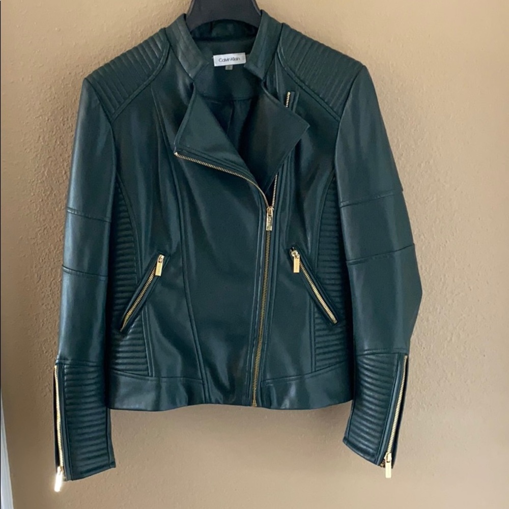 Calvin Klein Moto Style Faux Leather Jacket